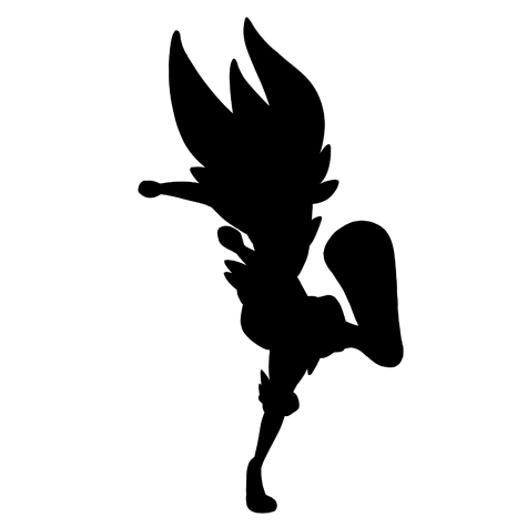 Cinderace silhouette used by the quiz
